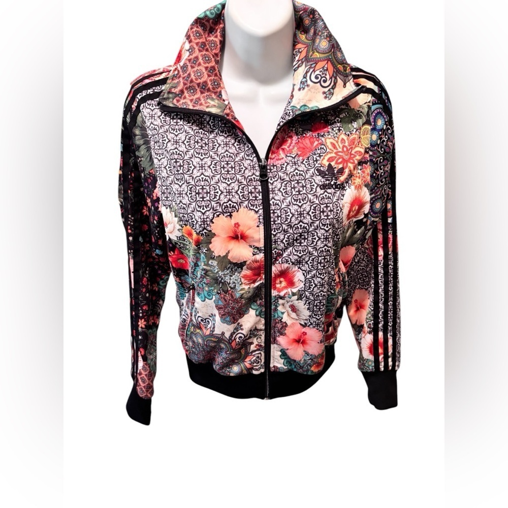Adidas Originals Jardim Agharta Farm Firebird Floral Track Jacket Black Sz S - Picture 7 of 11